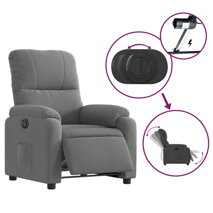 vidaXL Fauteuil relax électrique Gris foncé en tissu microfibre