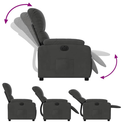 vidaXL Fauteuil relax électrique Gris foncé en tissu microfibre