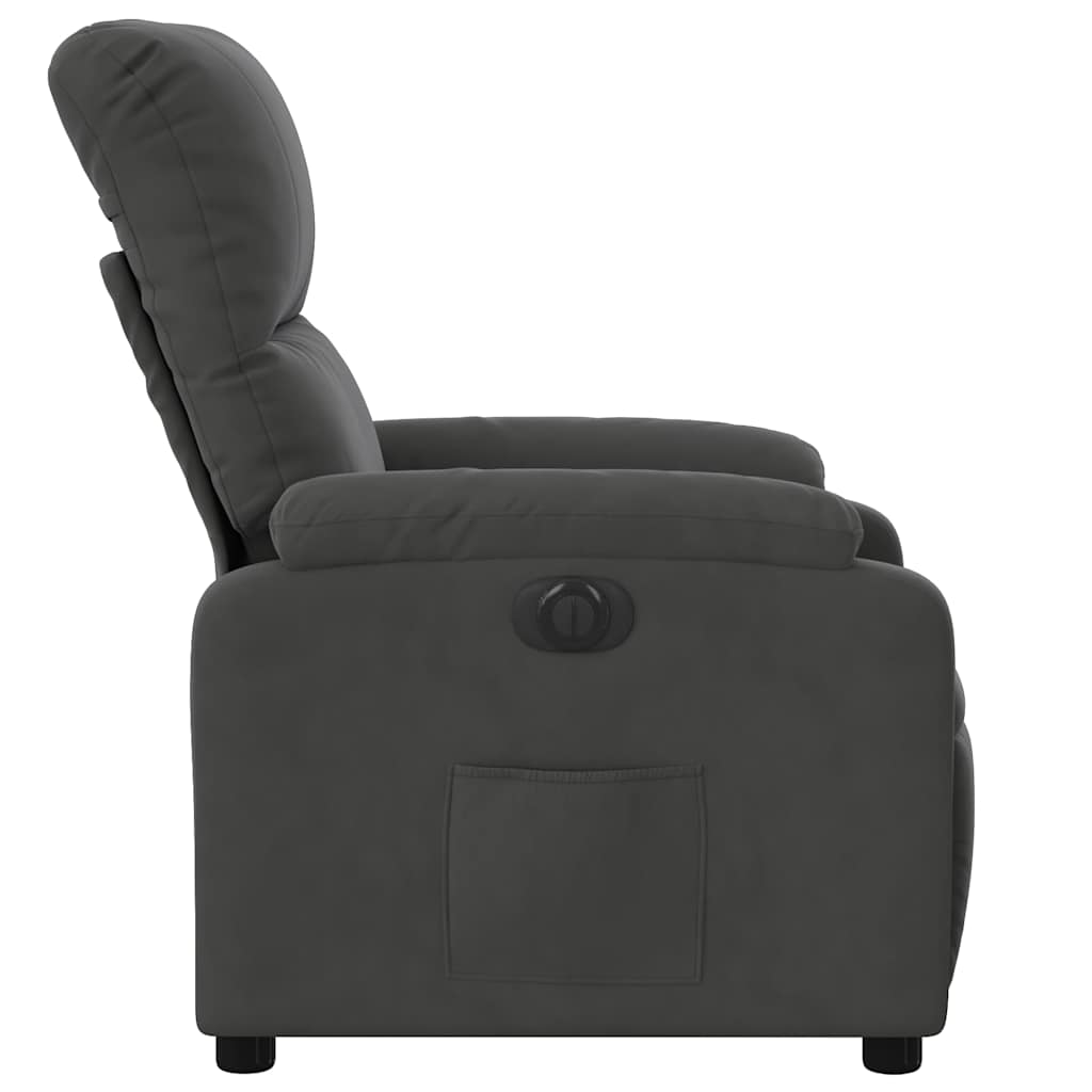 vidaXL Fauteuil relax électrique Gris foncé en tissu microfibre