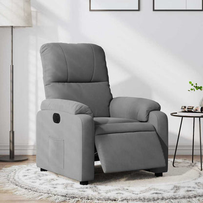 vidaXL Fauteuil relax électrique Gris foncé en tissu microfibre