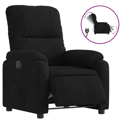 vidaXL Fauteuil relax électrique Noir Tissu en microfibre
