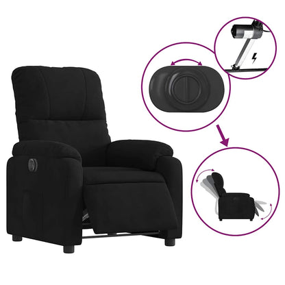 vidaXL Fauteuil relax électrique Noir Tissu en microfibre
