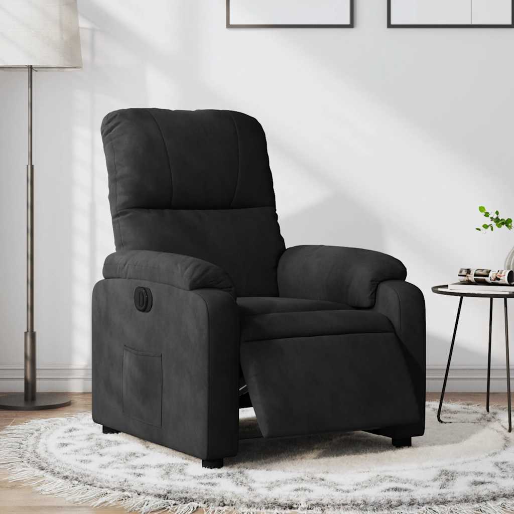 vidaXL Fauteuil relax électrique Noir Tissu en microfibre