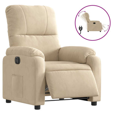 vidaXL Fauteuil relax électrique crème en tissu microfibre