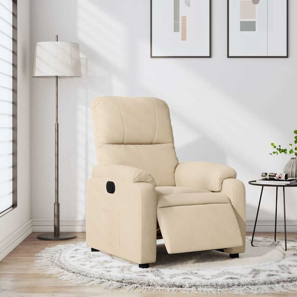 vidaXL Relaxsessel Elektrisch Creme Mikrofasergewebe