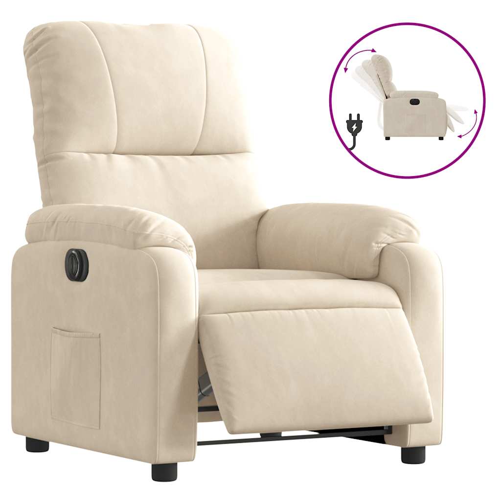vidaXL Fauteuil relax électrique beige en tissu microfibre