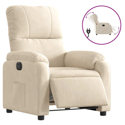 vidaXL Fauteuil relax électrique beige en tissu microfibre