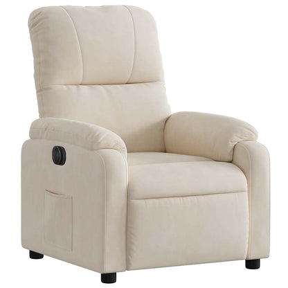 vidaXL Fauteuil relax électrique beige en tissu microfibre
