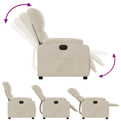 vidaXL Fauteuil relax électrique beige en tissu microfibre