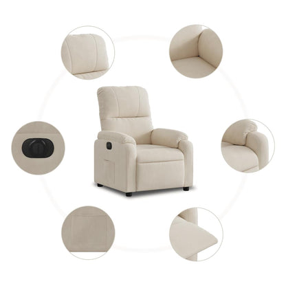 vidaXL Fauteuil relax électrique beige en tissu microfibre