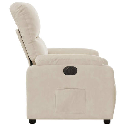 vidaXL Fauteuil relax électrique beige en tissu microfibre