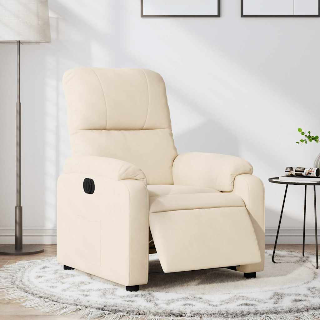 vidaXL Fauteuil relax électrique beige en tissu microfibre