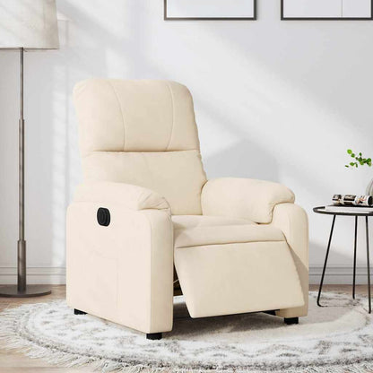 vidaXL Fauteuil relax électrique beige en tissu microfibre