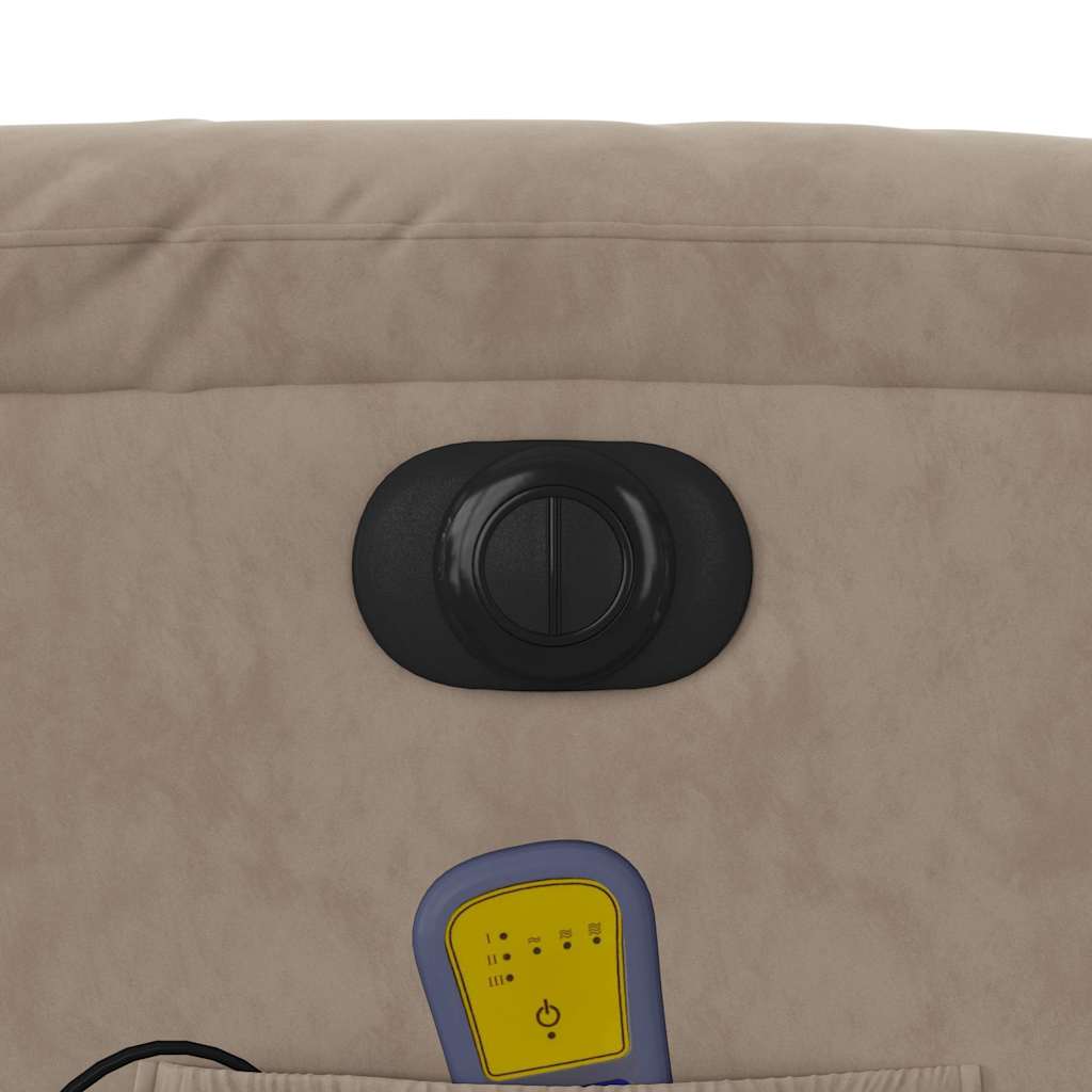 vidaXL Massagesessel Elektrisch Taupe Mikrofasergewebe