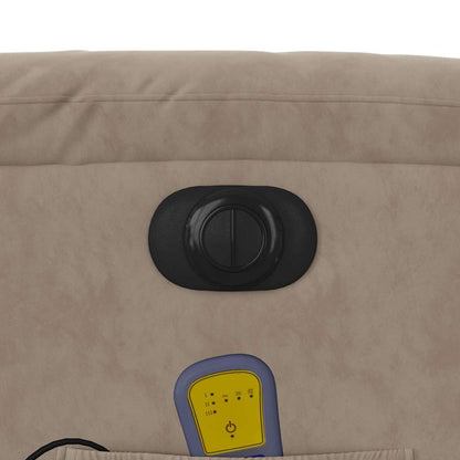 vidaXL Massagesessel Elektrisch Taupe Mikrofasergewebe