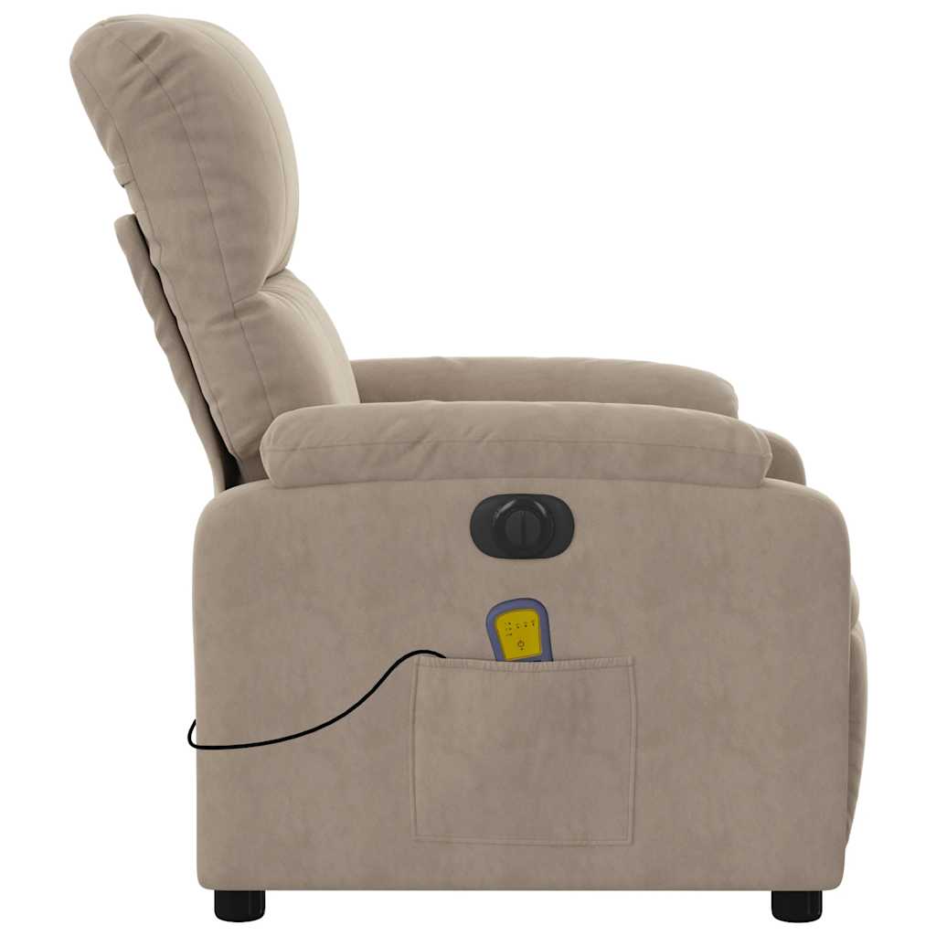 vidaXL Massagesessel Elektrisch Taupe Mikrofasergewebe