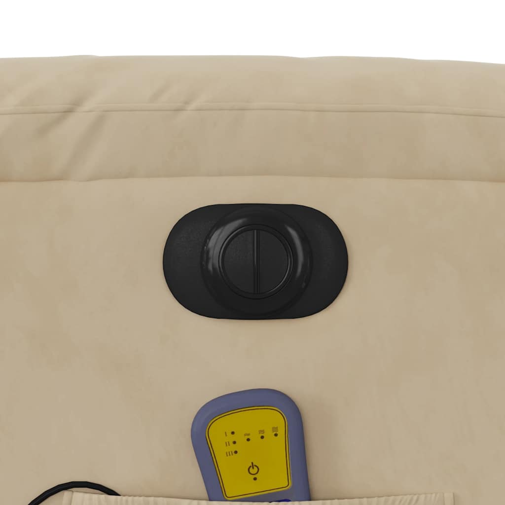 vidaXL Massagesessel Elektrisch Creme Mikrofasergewebe