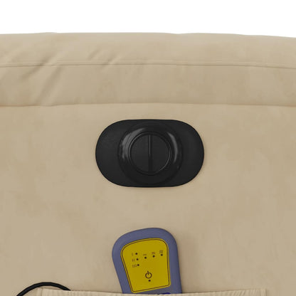 vidaXL Massagesessel Elektrisch Creme Mikrofasergewebe