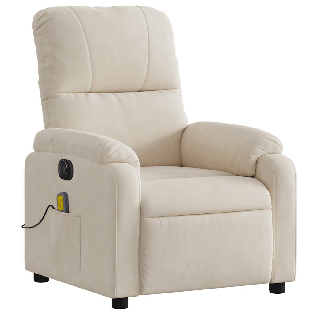 vidaXL Massagesessel Elektrisch Beige Mikrofasergewebe