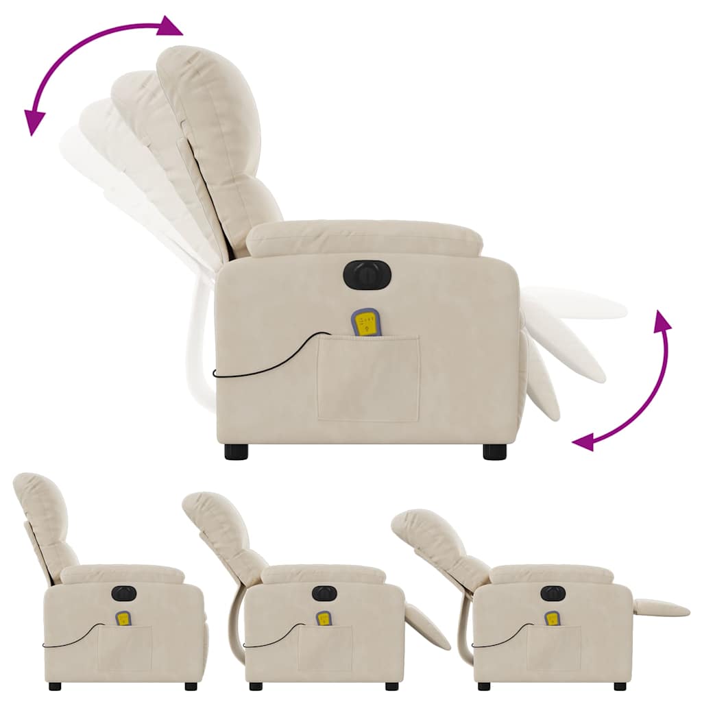 vidaXL Massagesessel Elektrisch Beige Mikrofasergewebe