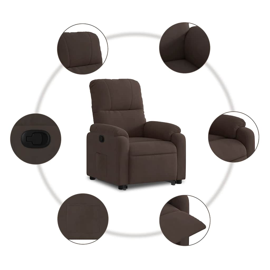 vidaXL Relaxsessel mit Aufstehhilfe Braun Mikrofasergewebe