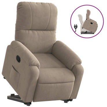 vidaXL Relaxsessel mit Aufstehhilfe Taupe Mikrofasergewebe