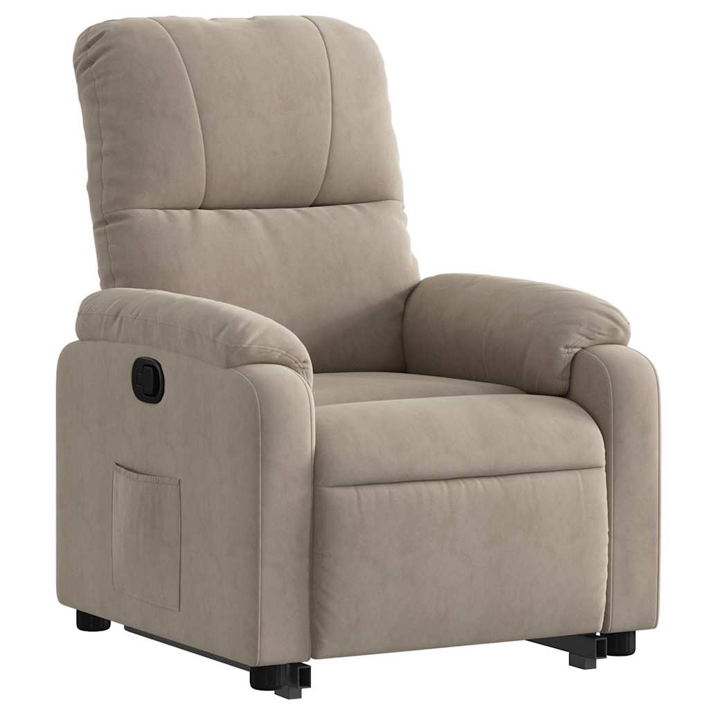 vidaXL Fauteuil relax releveur taupe en tissu microfibre