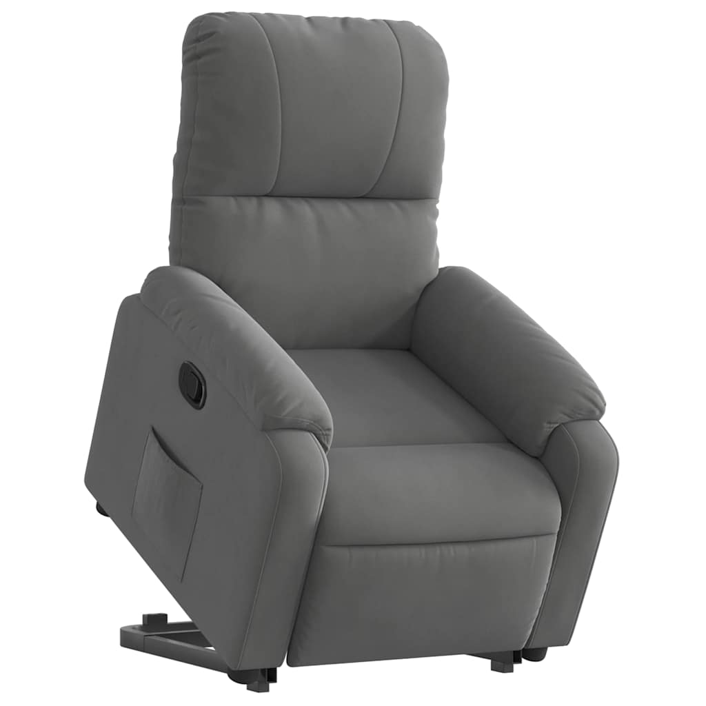 vidaXL Fauteuil inclinable releveur gris foncé en tissu microfibre