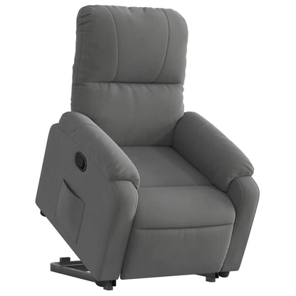 vidaXL Fauteuil inclinable releveur gris foncé en tissu microfibre