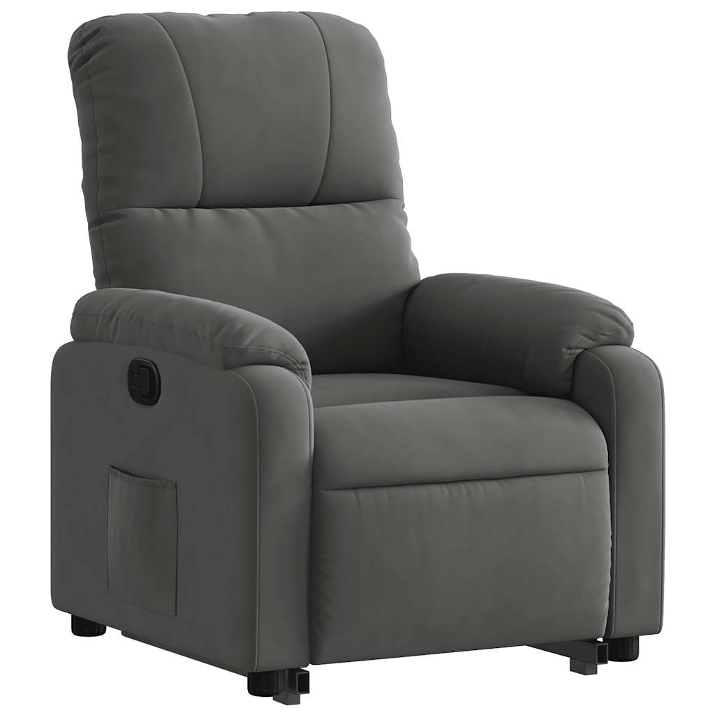 vidaXL Fauteuil inclinable releveur gris foncé en tissu microfibre