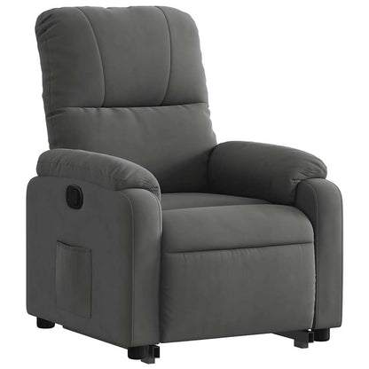 vidaXL Fauteuil inclinable releveur gris foncé en tissu microfibre