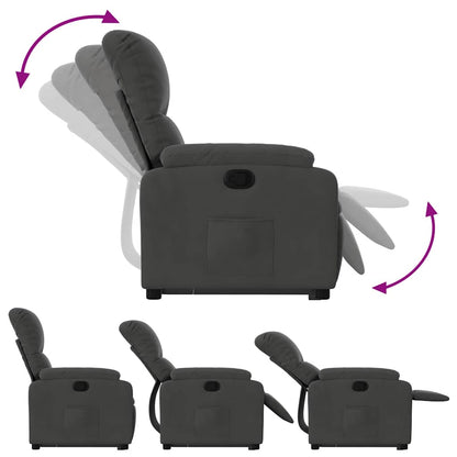 vidaXL Fauteuil inclinable releveur gris foncé en tissu microfibre