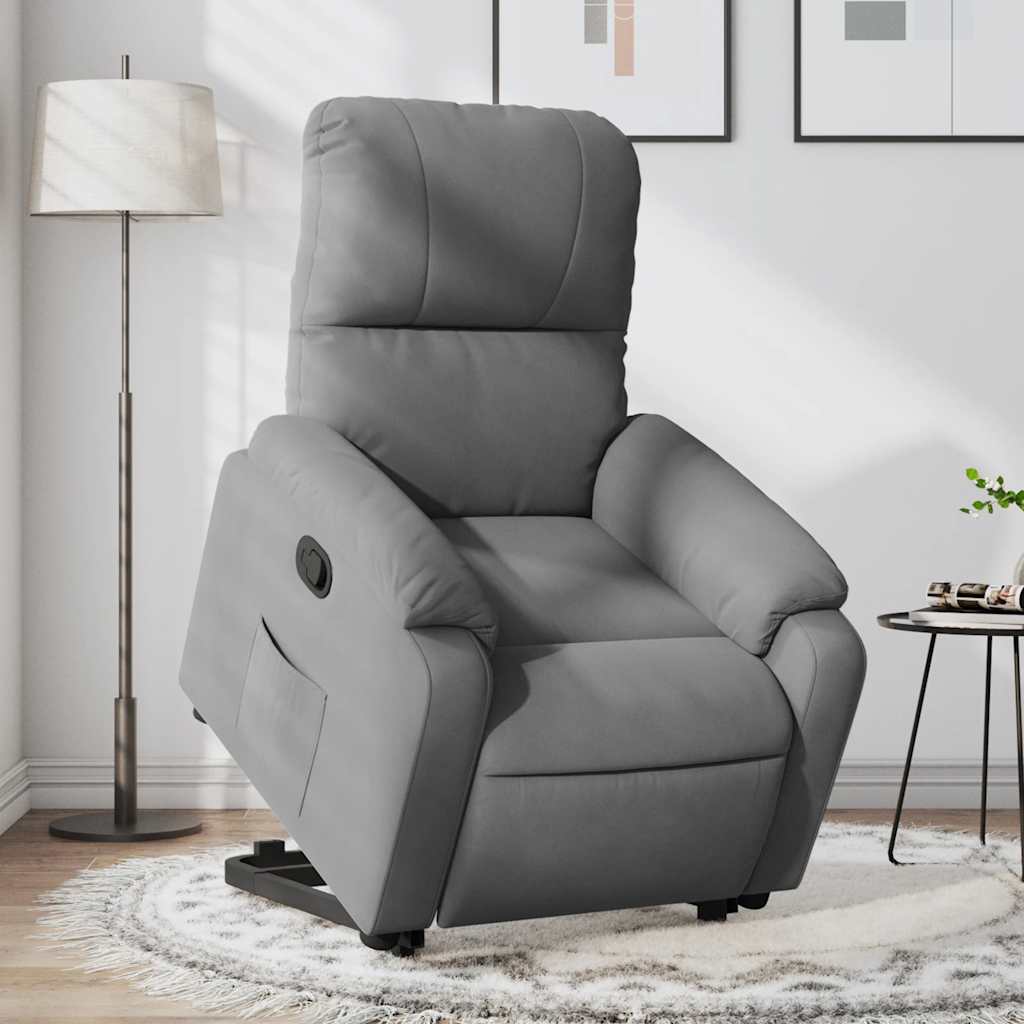 vidaXL Fauteuil inclinable releveur gris foncé en tissu microfibre