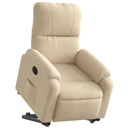 vidaXL Relaxsessel mit Aufstehhilfe Creme Mikrofasergewebe