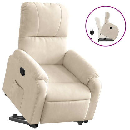 vidaXL Fauteuil relax avec fonction releveur Tissu microfibre beige