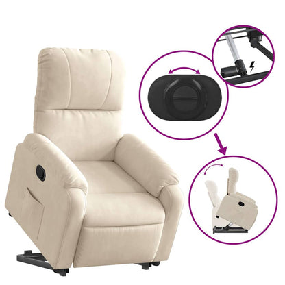 vidaXL Fauteuil relax avec fonction releveur Tissu microfibre beige