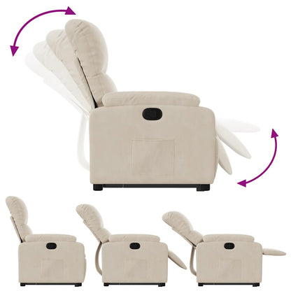 vidaXL Fauteuil relax avec fonction releveur Tissu microfibre beige
