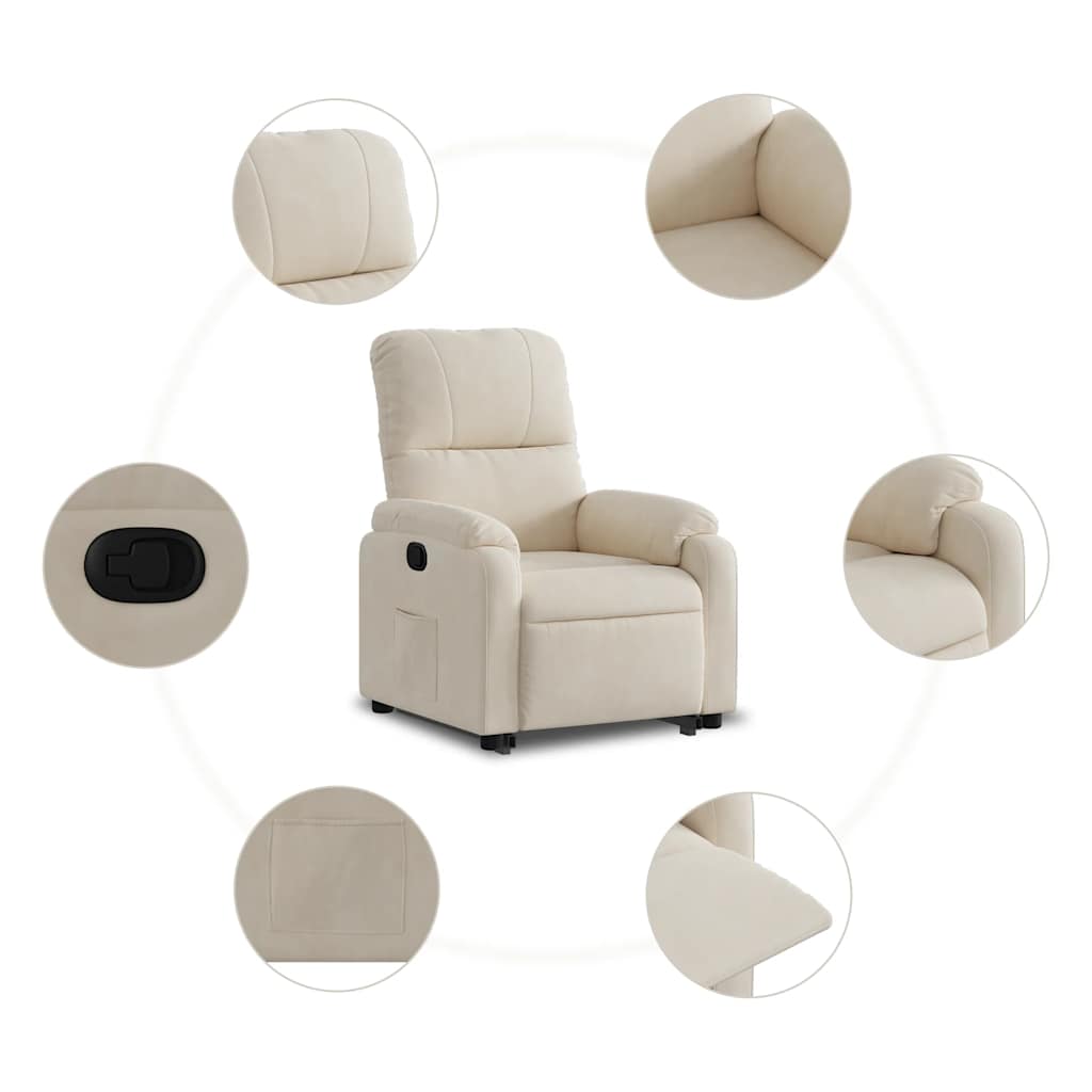vidaXL Fauteuil relax avec fonction releveur Tissu microfibre beige