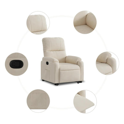 vidaXL Fauteuil relax avec fonction releveur Tissu microfibre beige