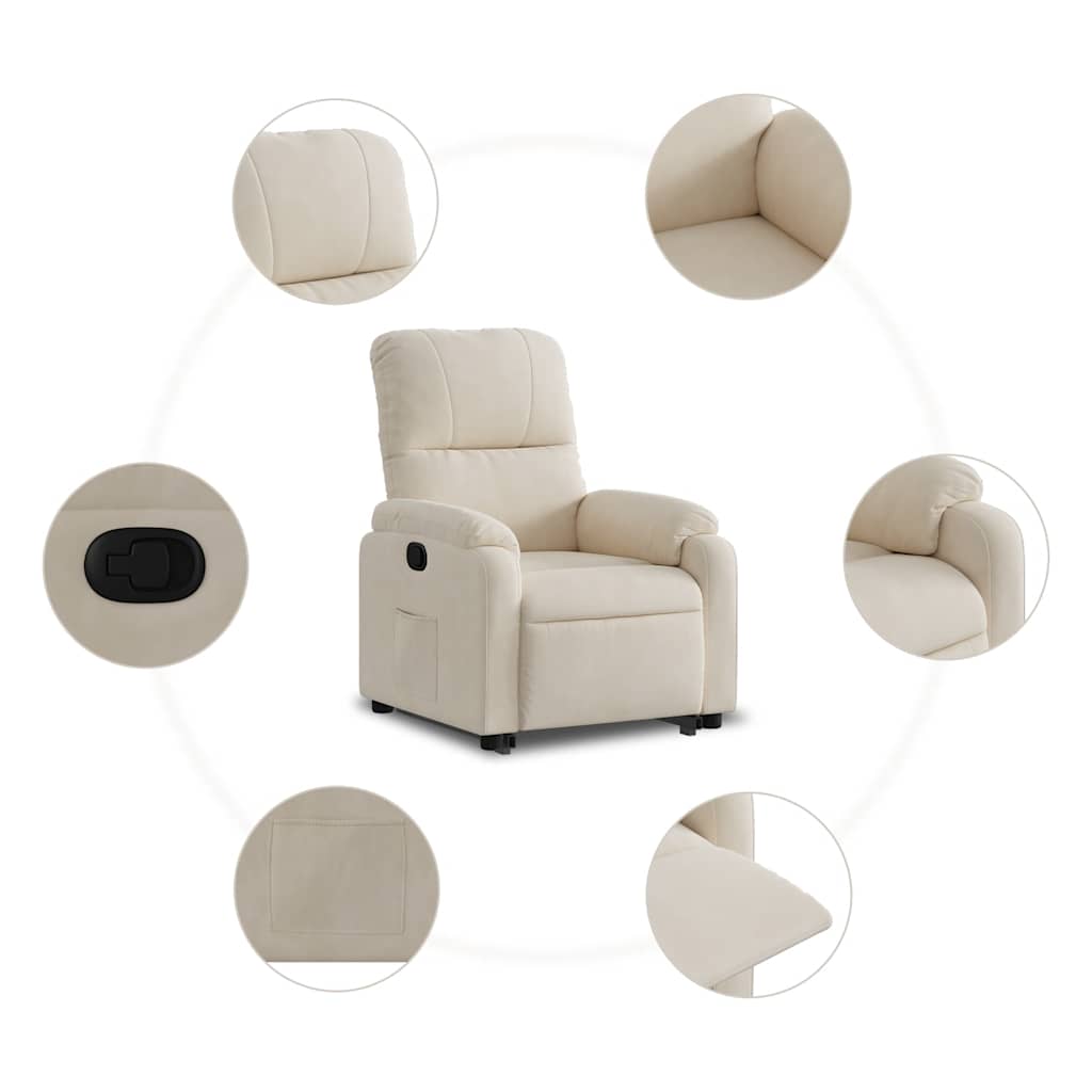 vidaXL Fauteuil relax avec fonction releveur Tissu microfibre beige