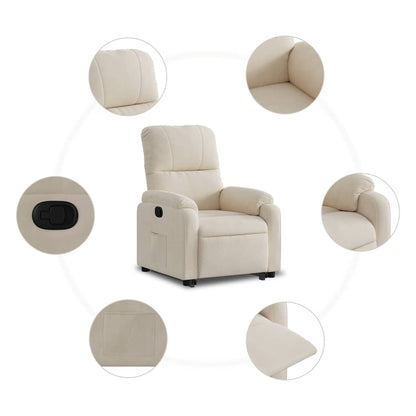 vidaXL Fauteuil relax avec fonction releveur Tissu microfibre beige