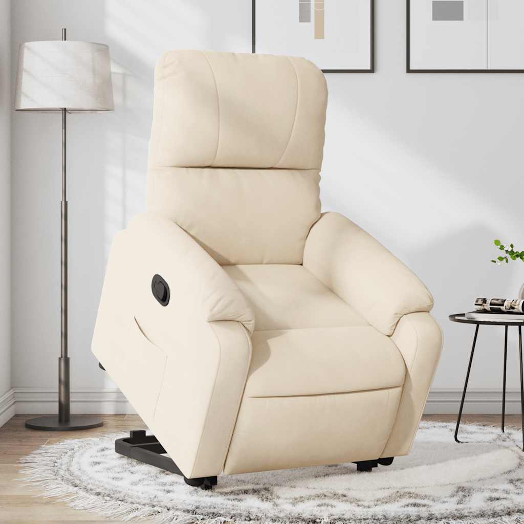 vidaXL Fauteuil relax avec fonction releveur Tissu microfibre beige