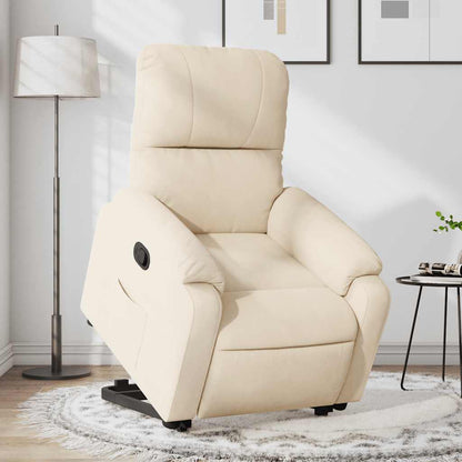 vidaXL Fauteuil relax avec fonction releveur Tissu microfibre beige
