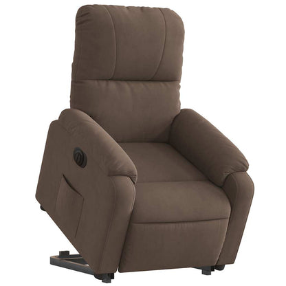 vidaXL Relaxsessel mit Aufstehhilfe Elektrisch Braun Mikrofasergewebe