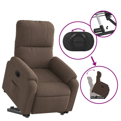 vidaXL Relaxsessel mit Aufstehhilfe Elektrisch Braun Mikrofasergewebe