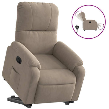 vidaXL Relaxsessel mit Aufstehhilfe Elektrisch Taupe Mikrofasergewebe
