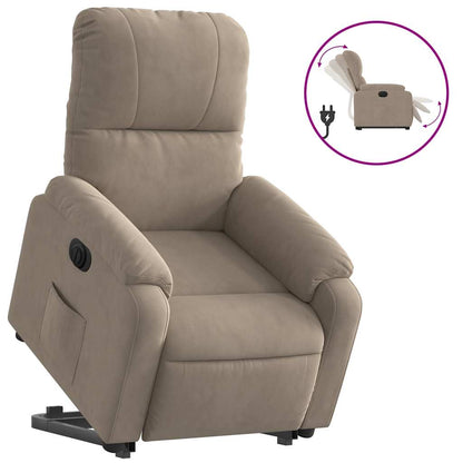 Fauteuil relax électrique inclinable et releveur taupe en tissu microfibre vidaXL