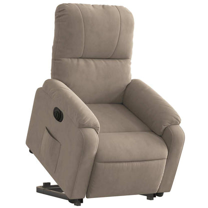 Fauteuil relax électrique inclinable et releveur taupe en tissu microfibre vidaXL