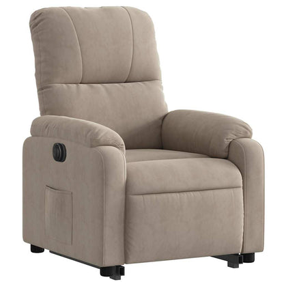 Fauteuil relax électrique inclinable et releveur taupe en tissu microfibre vidaXL