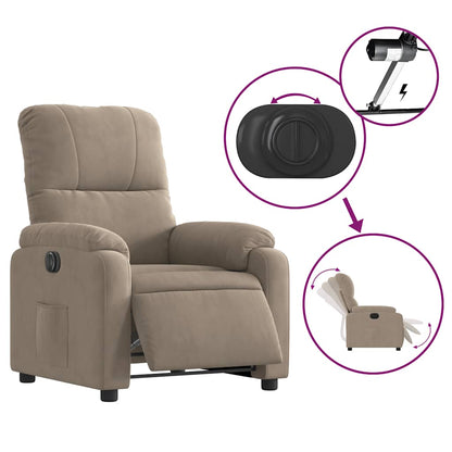 Fauteuil relax électrique inclinable et releveur taupe en tissu microfibre vidaXL